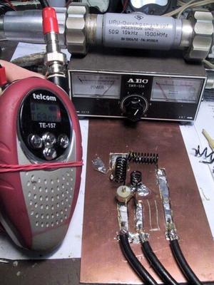 Diplexeri 70 cm SWR-mittauksessa keinokuormaan